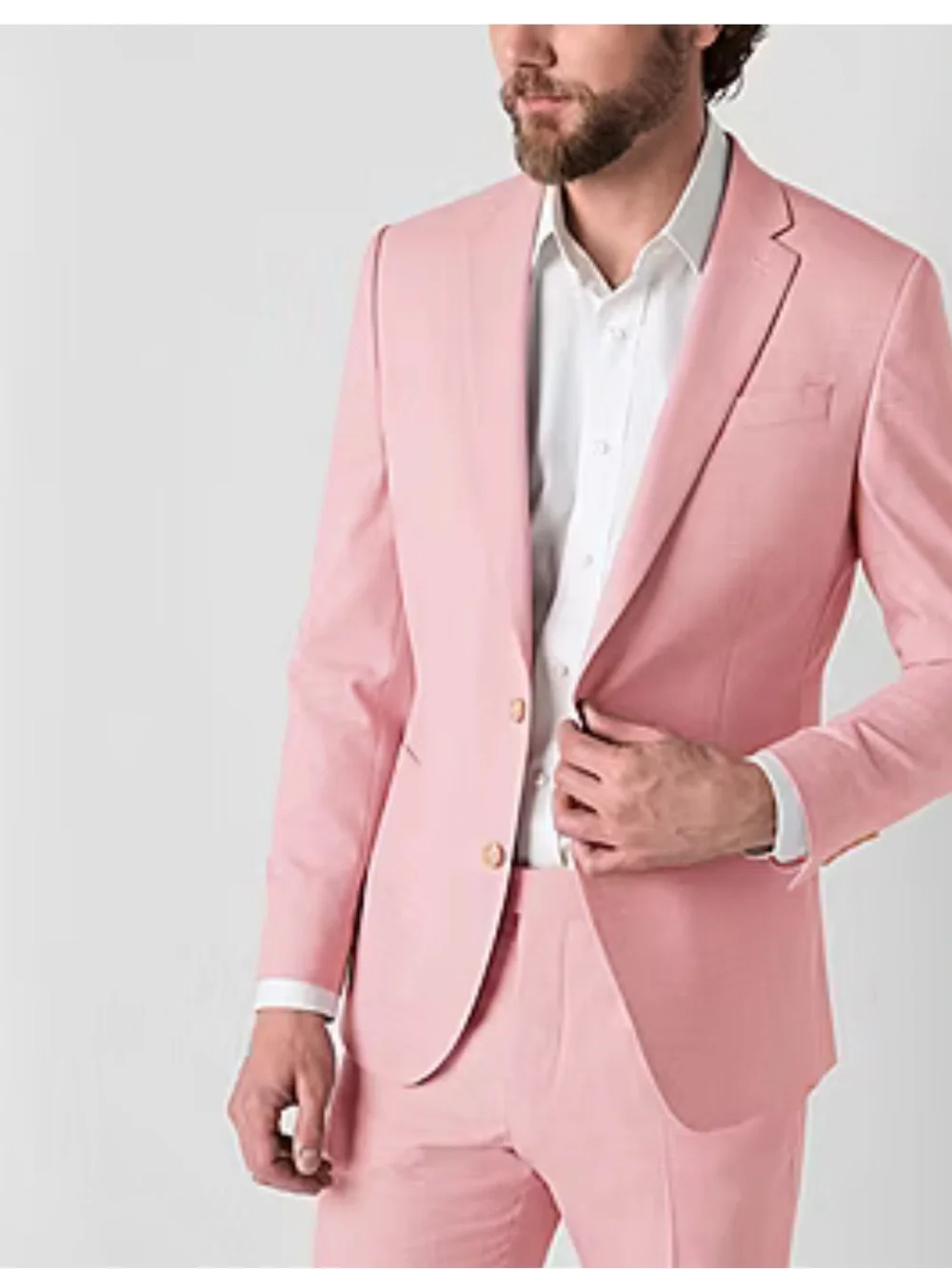 H&M Light Pink Two-Button Men's Suit Jacket